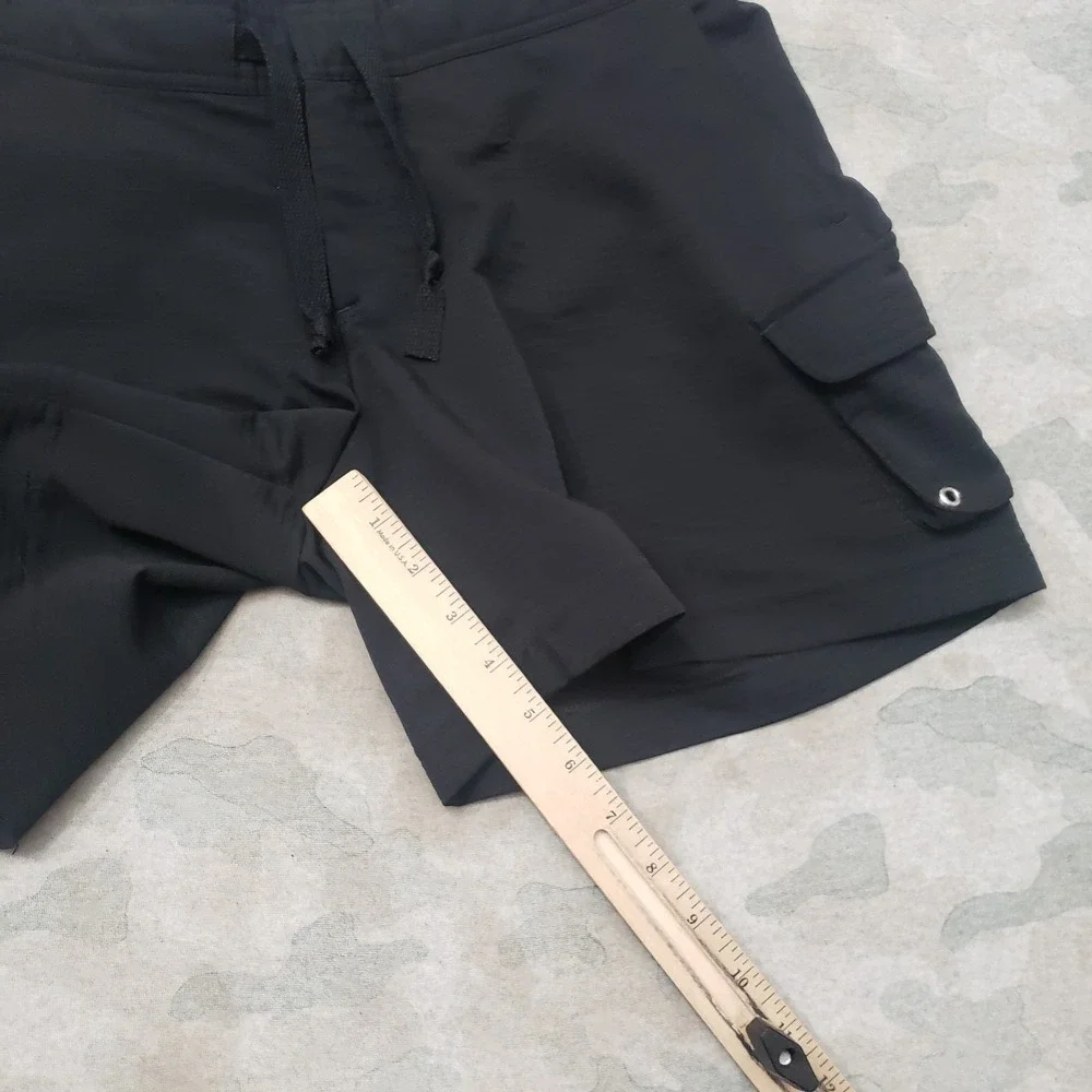VTG Nike Sphere Shorts Womens Medium Black Y2k Cargo Silver Tag Drawstring